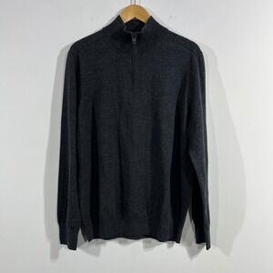 Gap Old Money Capsule Mens XL Extra Fine Merino Wool Quarter Zip Sweater Preppy